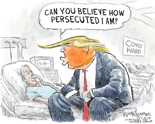 Political Cartoon U.S. Trump coronavirus