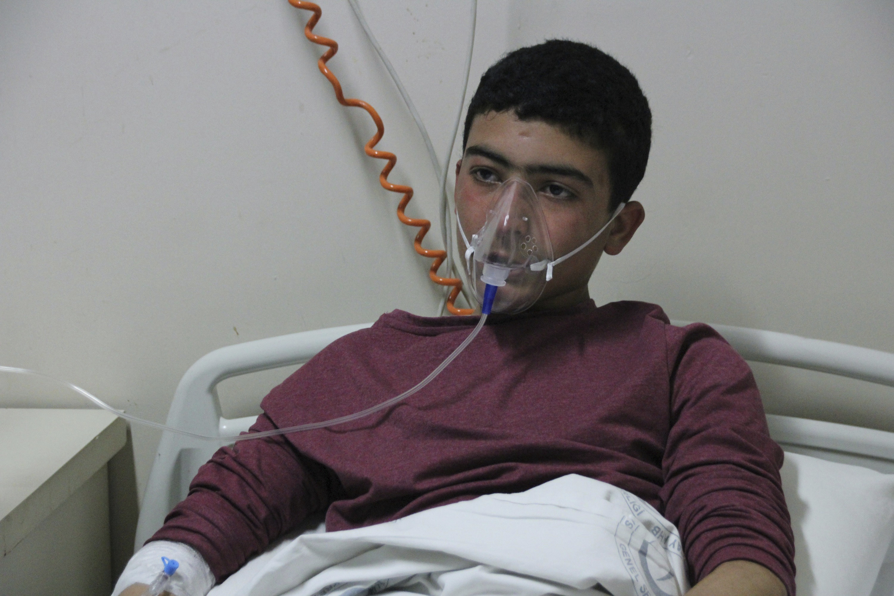  A victim of alleged chemical weapons attacks in Syrian city of Idlib.