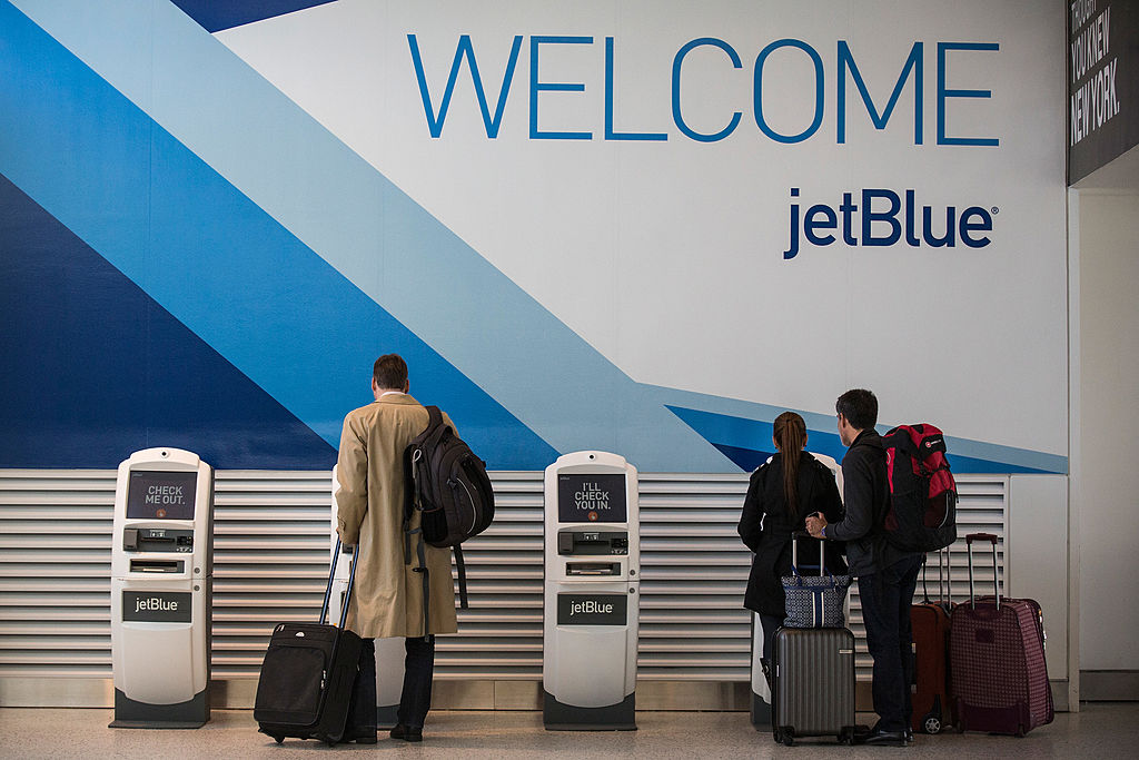 JetBlue boarding pass stations.