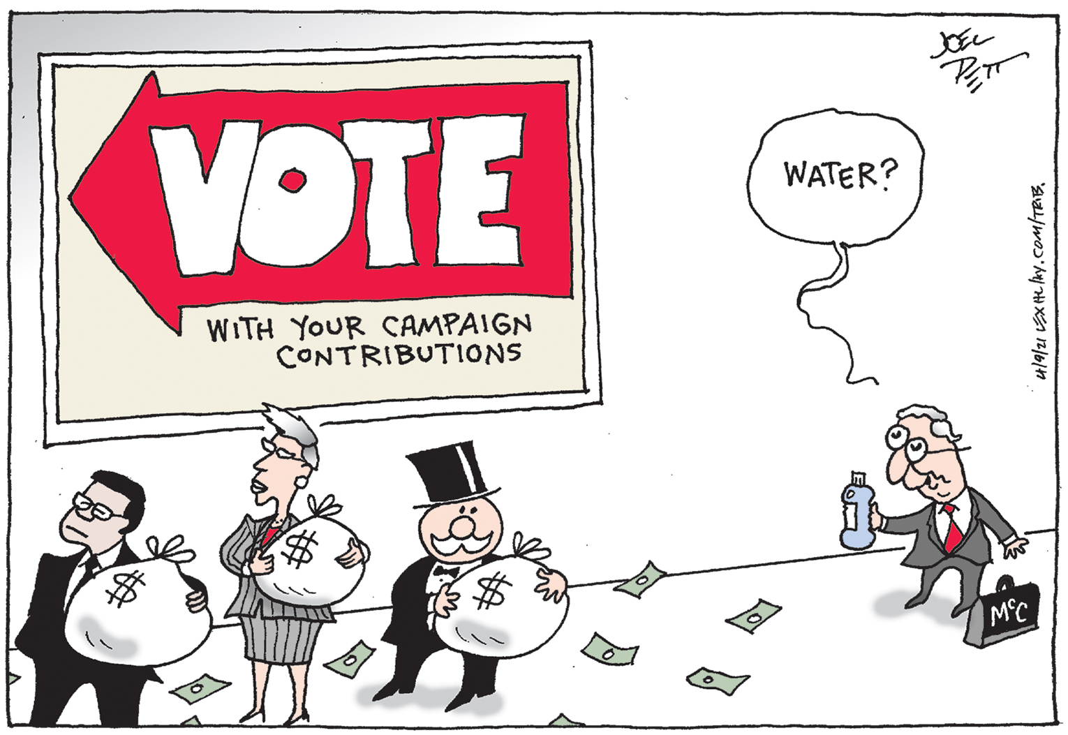 Political Cartoon U.S. mcconnell corporate money