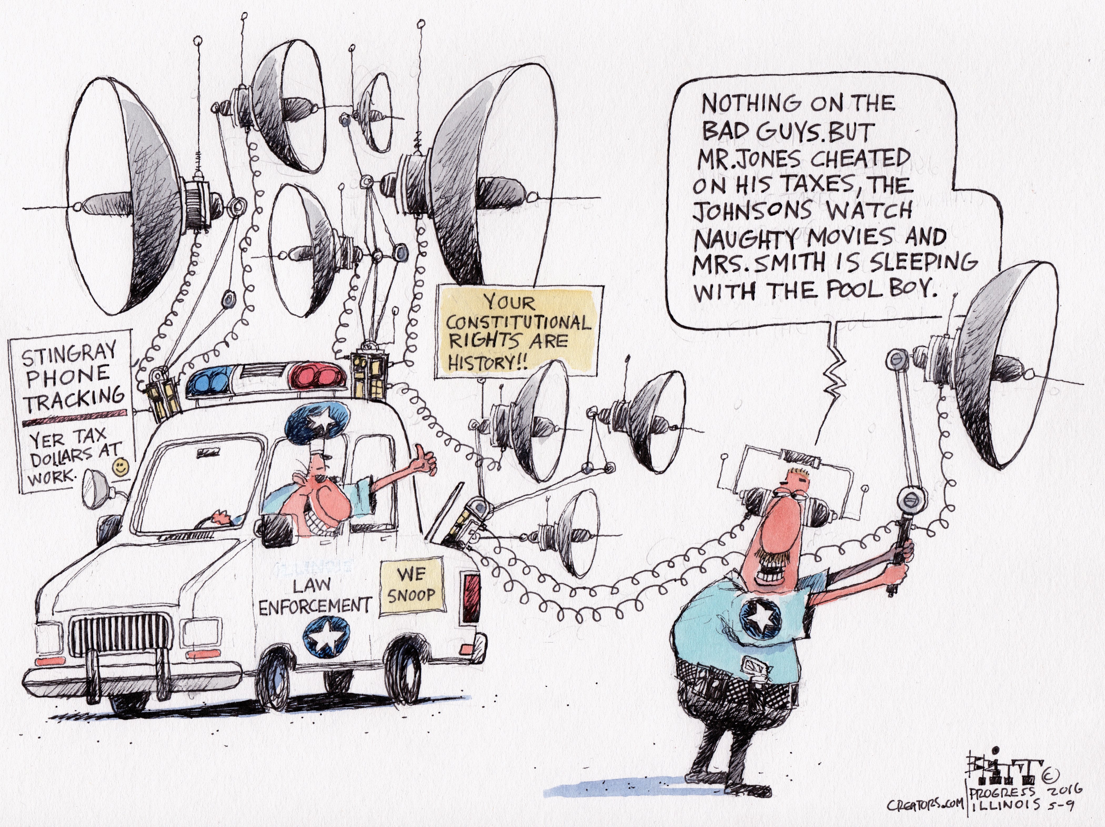 Editorial Cartoon U.S. Phone Tracking 2016