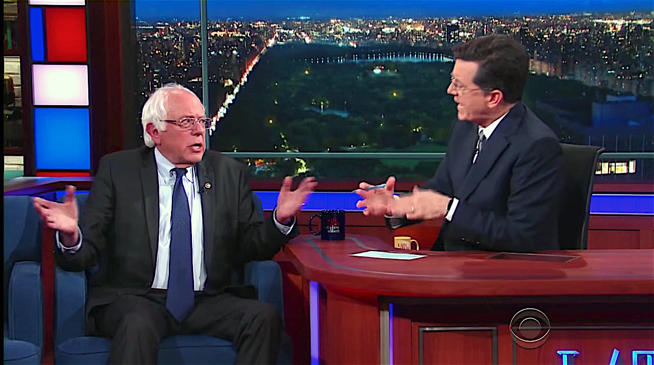 Stephen Colbert and Bernie Sanders discuss the future