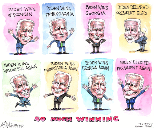 Political Cartoon U.S. Trump Biden winning&amp;nbsp;