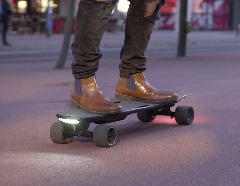 Electric skateboard.