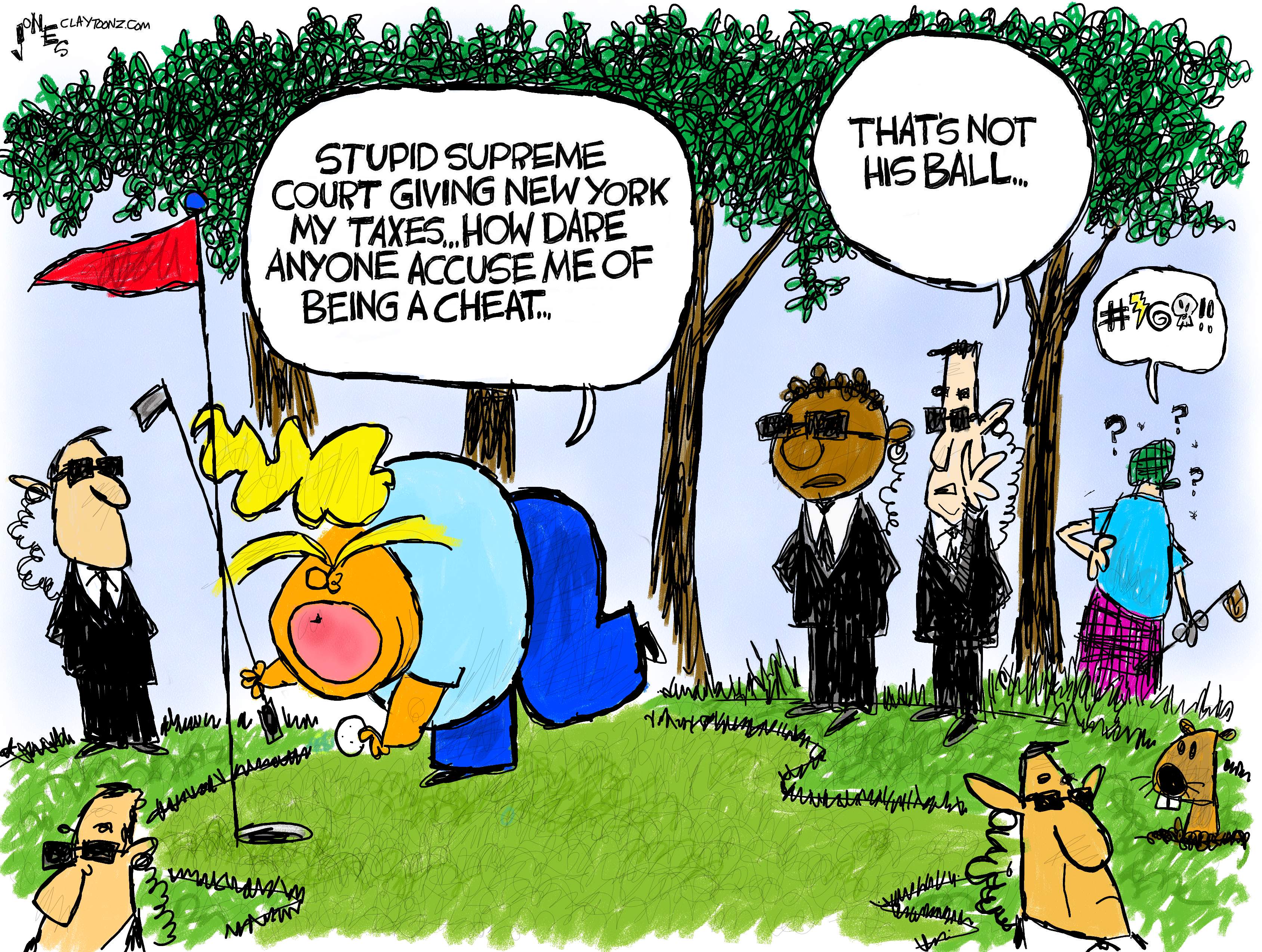 Political Cartoon U.S. trump supreme court taxes