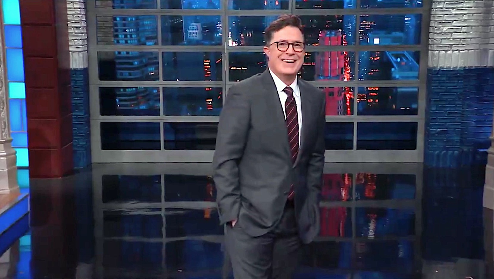 Colbert cracks up about George Bush