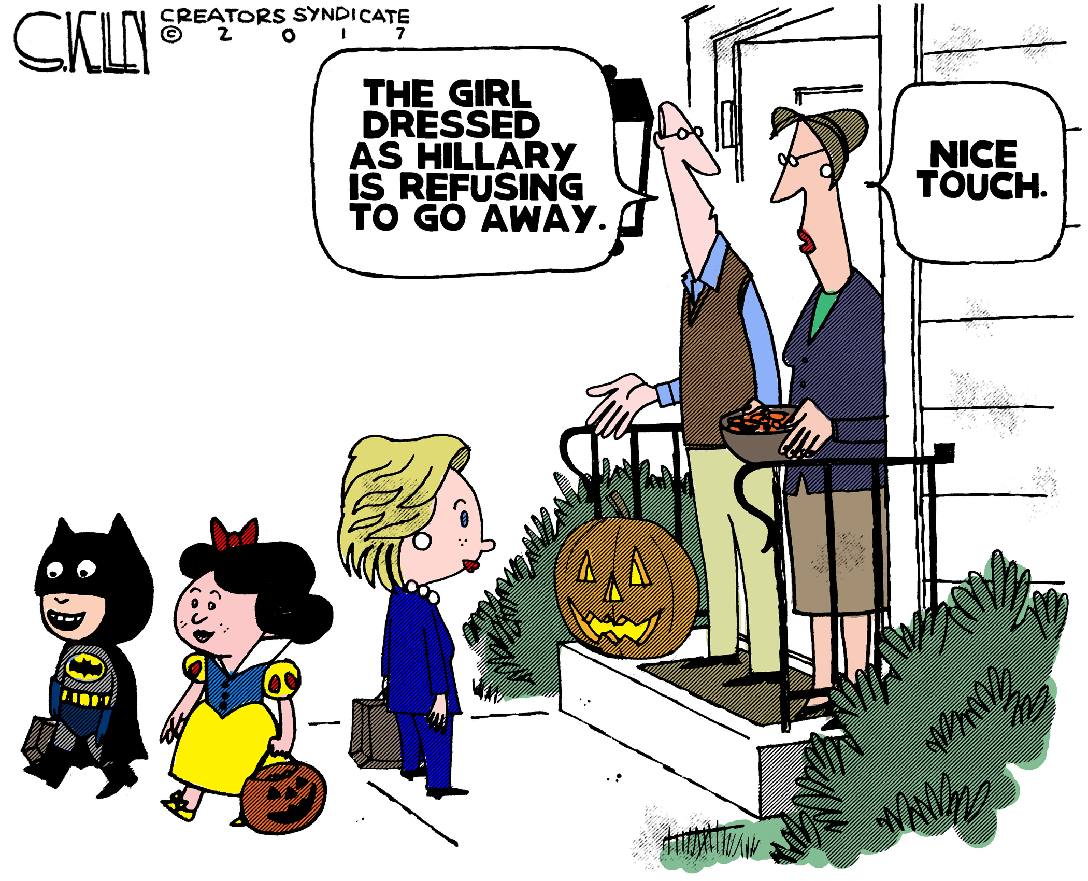 Political cartoon U.S. Hilary Clinton Halloween