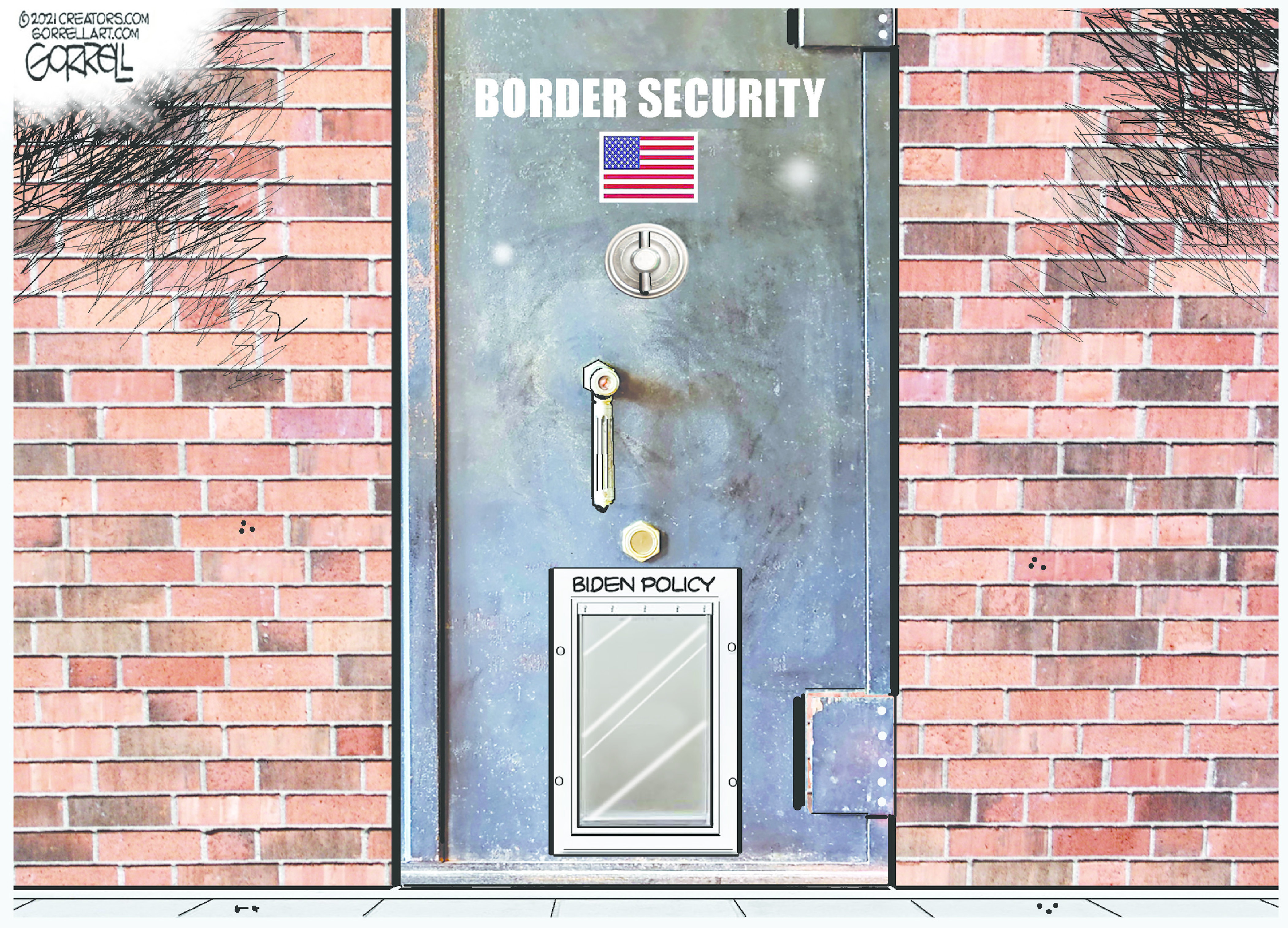 Political Cartoon U.S. biden immigration