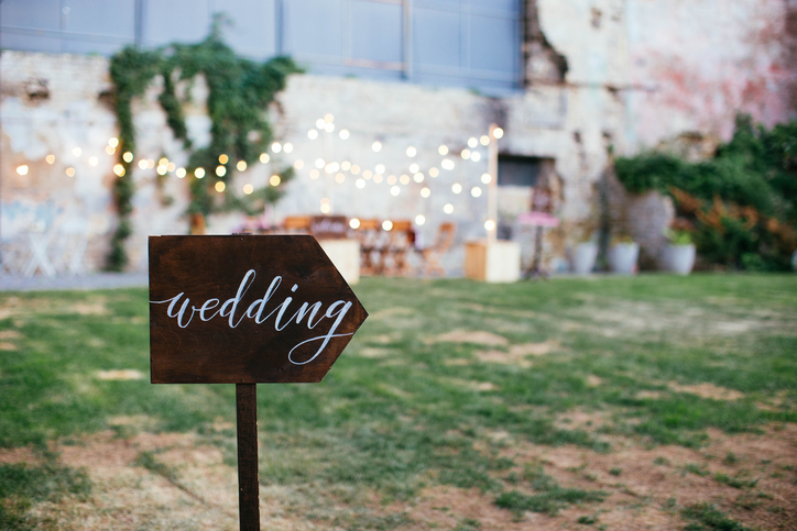 A wedding sign.