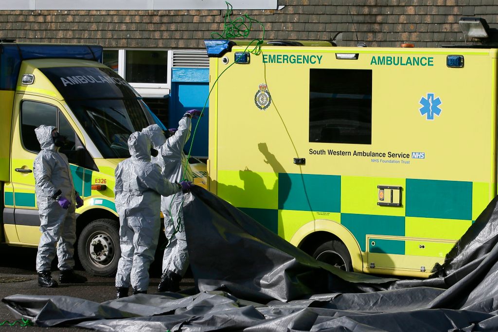 An ambulance in Salisbury, England. 