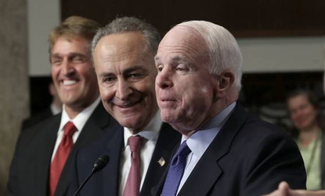 Sens. John McCain and Chuck Schumer have warned the House against passing piecemeal immigration reform.
