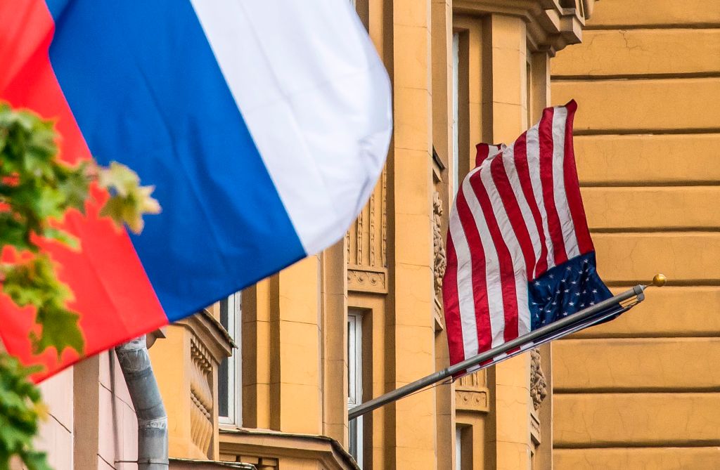 Russian flag at US embassy.
