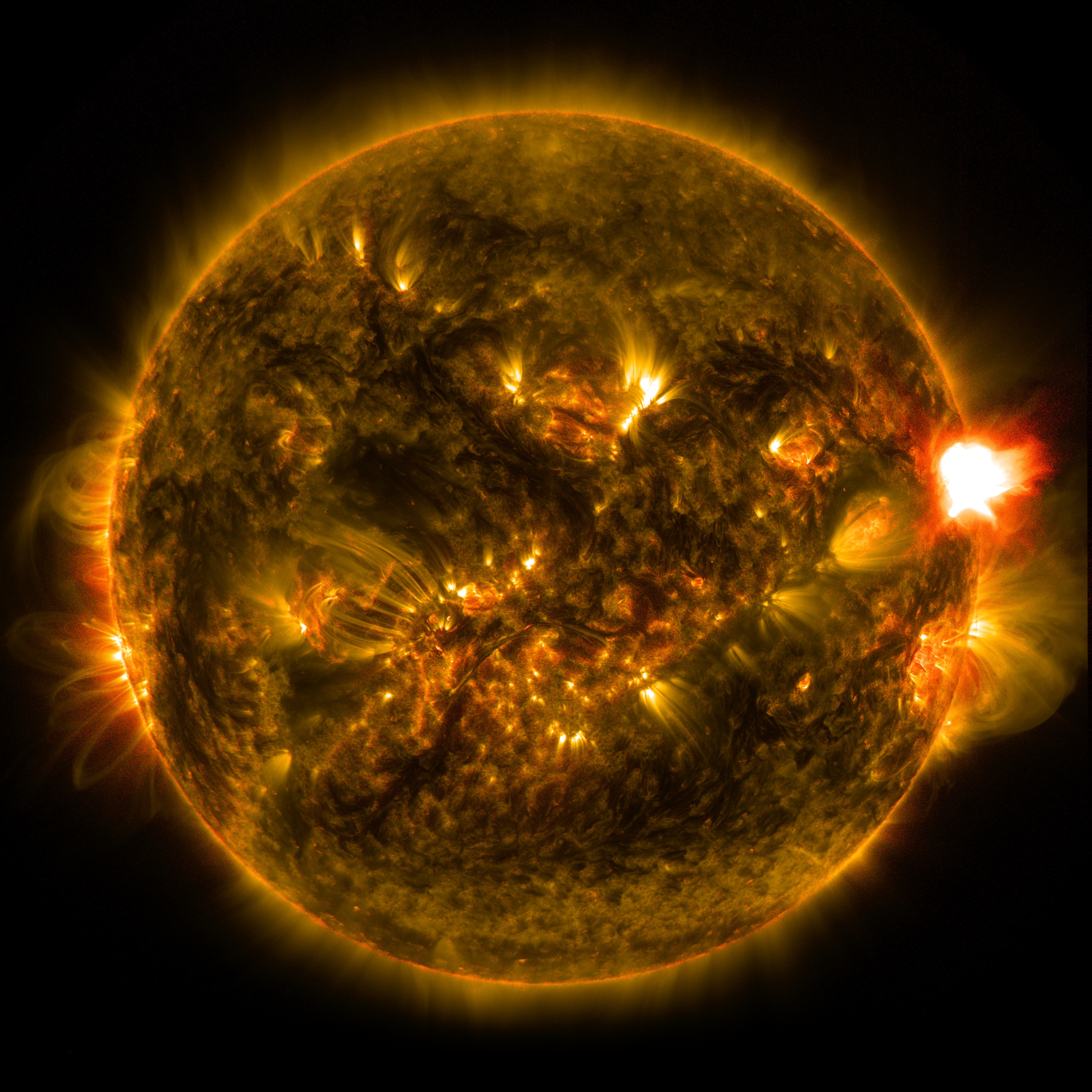 A solar flare captured on Jan. 12, 2015