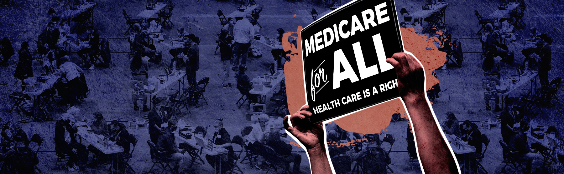 A Medicare for All sign.