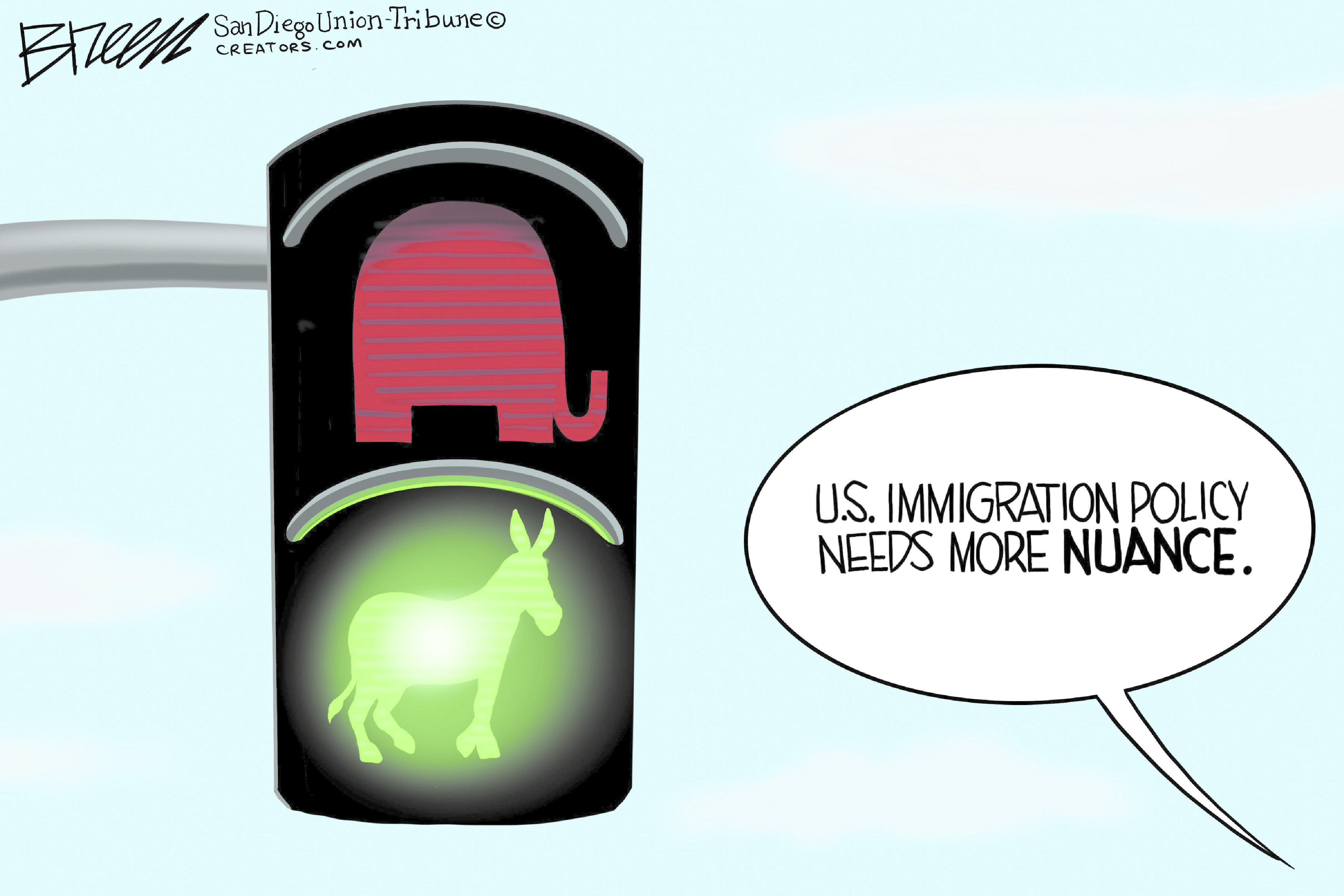 Political Cartoon U.S. gop democrats immigration policy