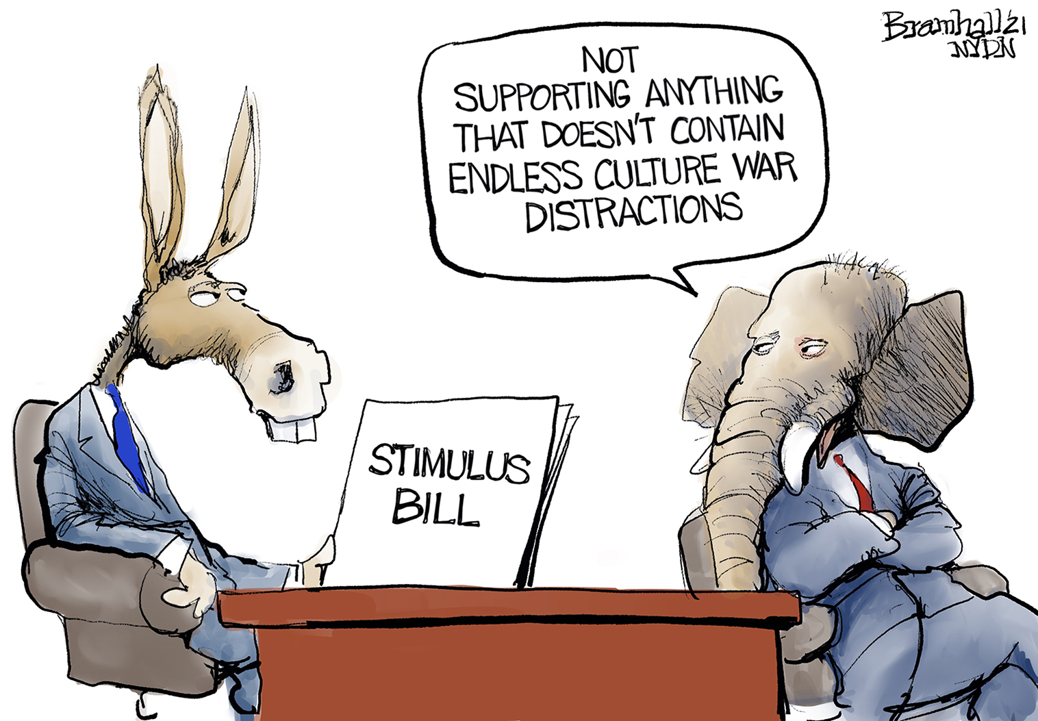 Political Cartoon U.S. gop democrats covid stimulus