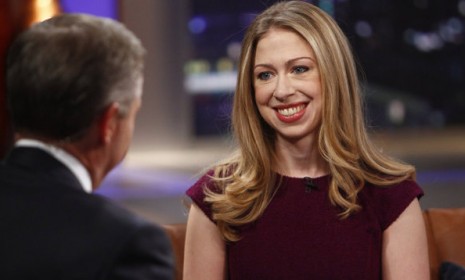 Chelsea Clinton with Brian Williams on her NBC debut in December.