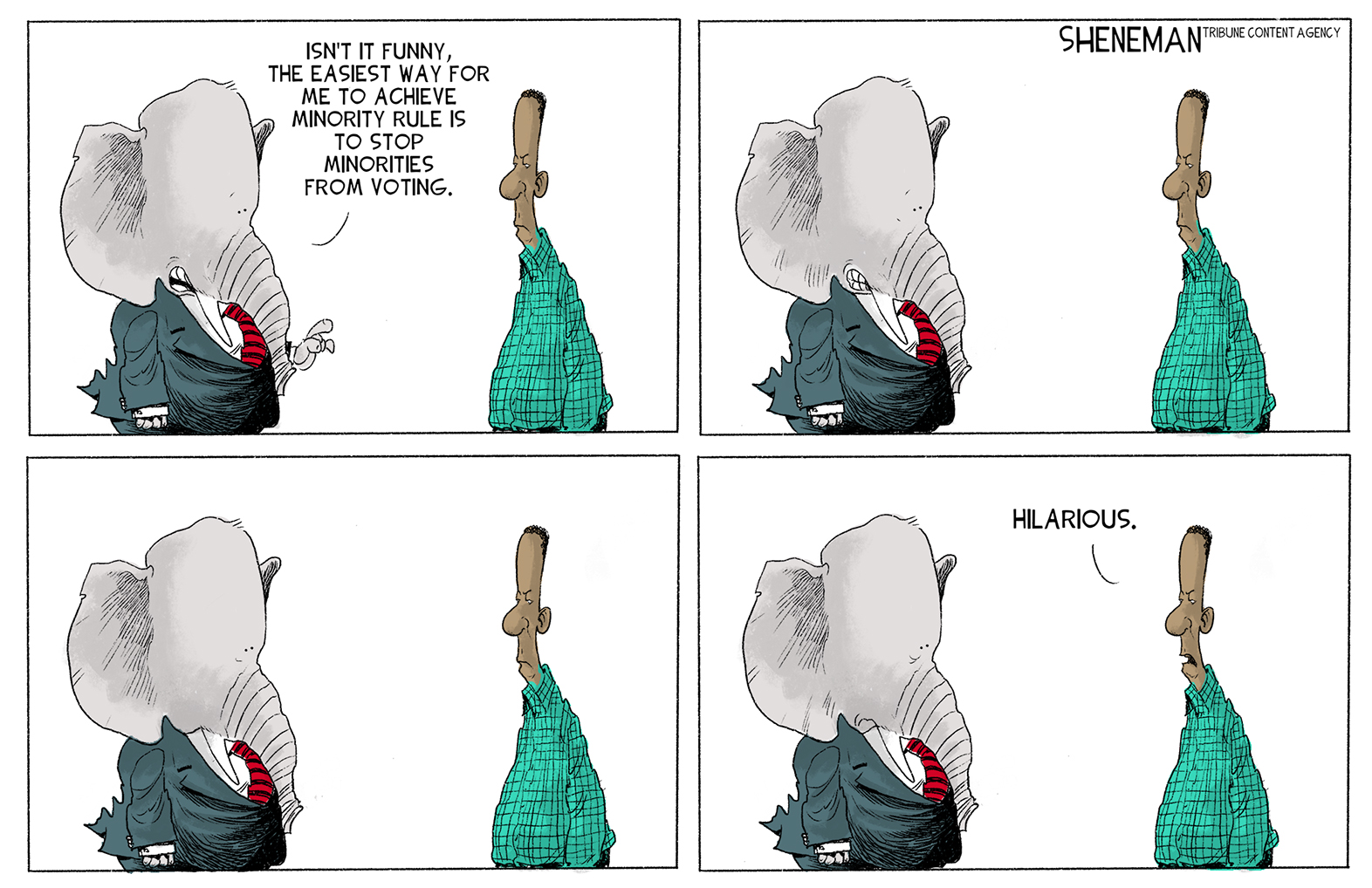 Political Cartoon U.S. gop voter suppression
