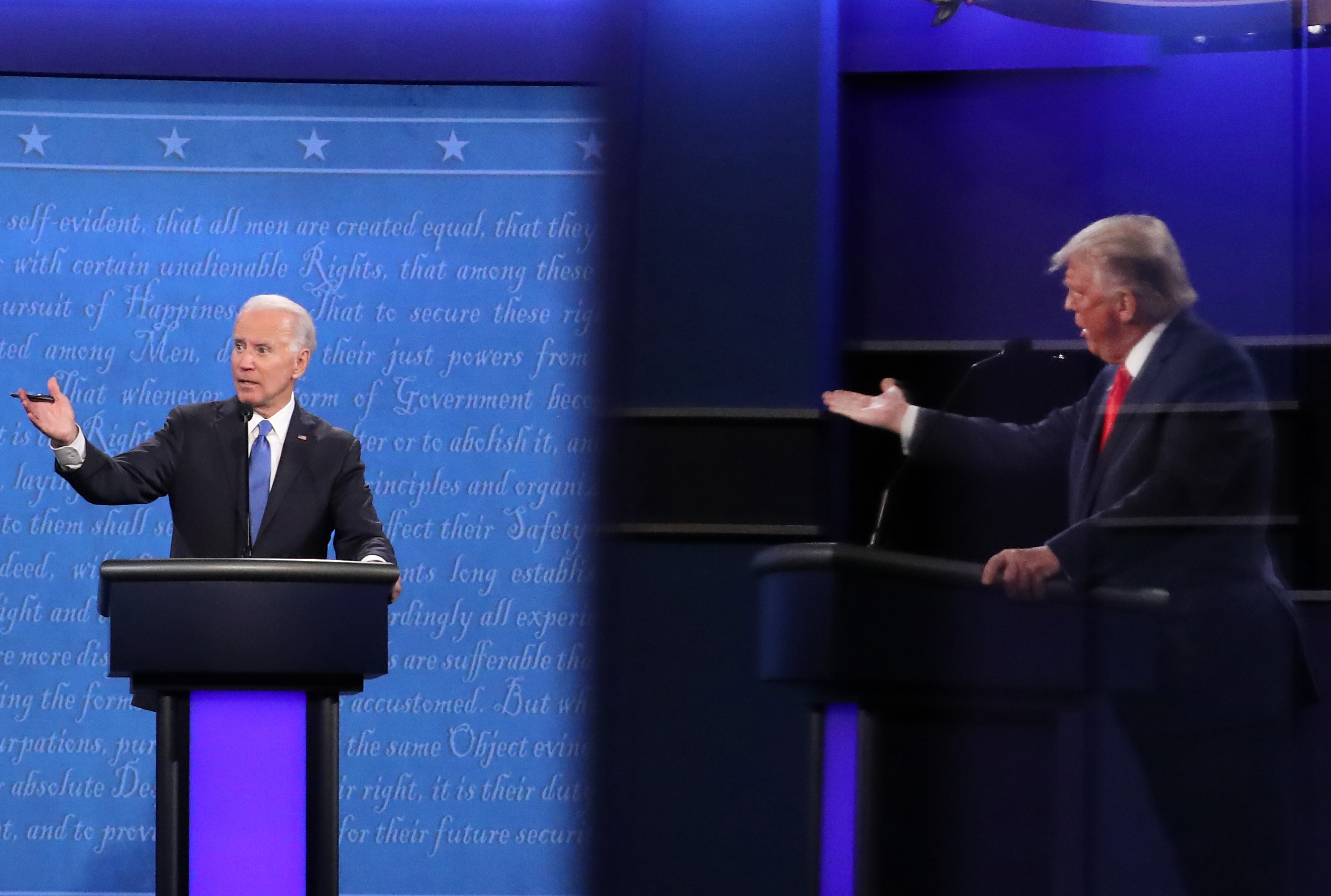 Trump and Biden at the final debate