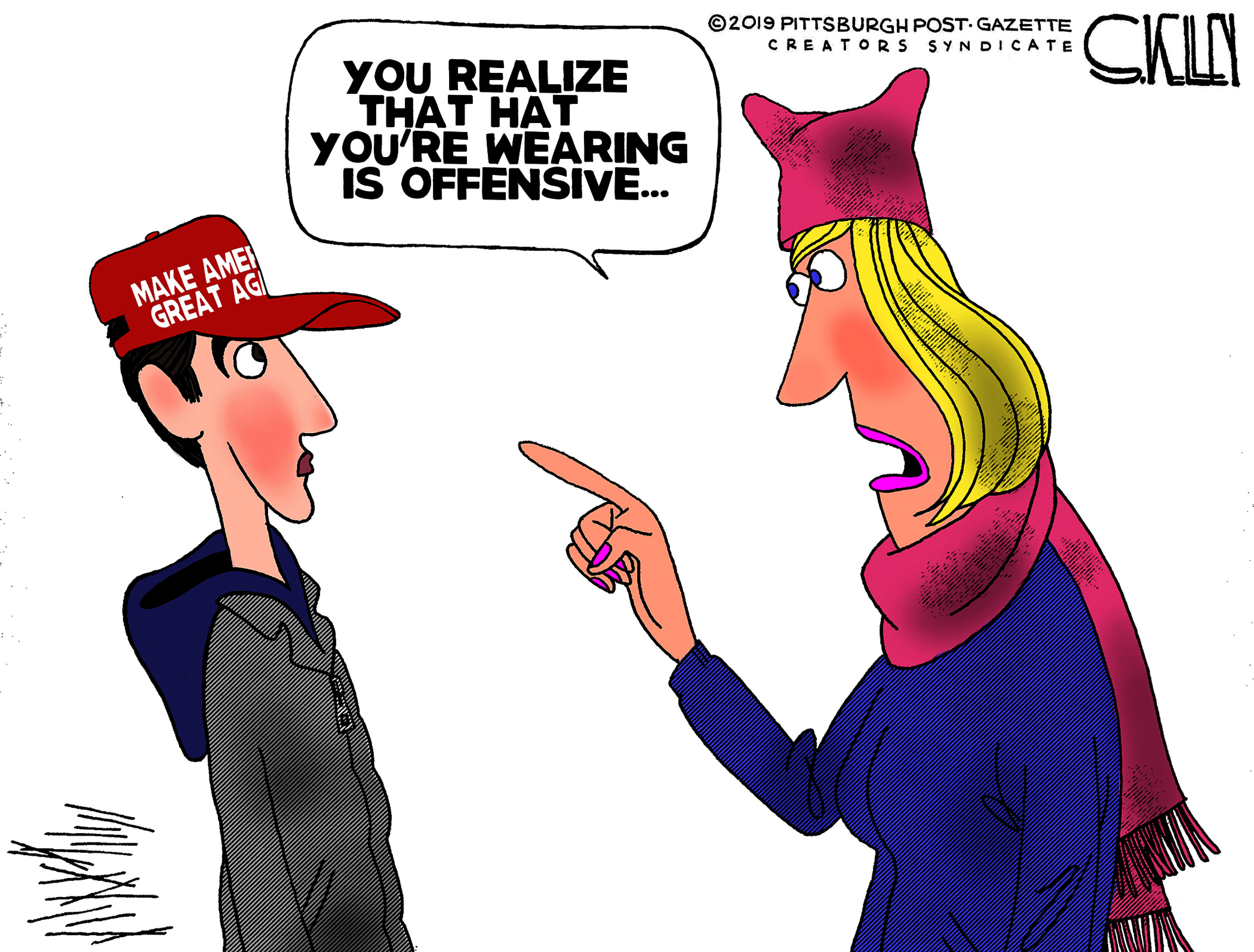 Political Cartoon U.S.&amp;nbsp;Trump MAGA Covington High school liberals bias