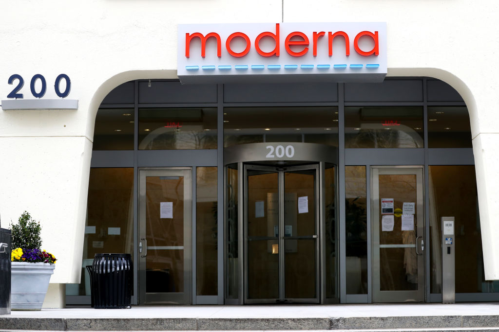 A view of Moderna headquarters on May 08, 2020 in Cambridge, Massachusetts. Moderna was given FDA approval to continue to phase 2 of Coronavirus (COVID-19) vaccine trials with 600 participant