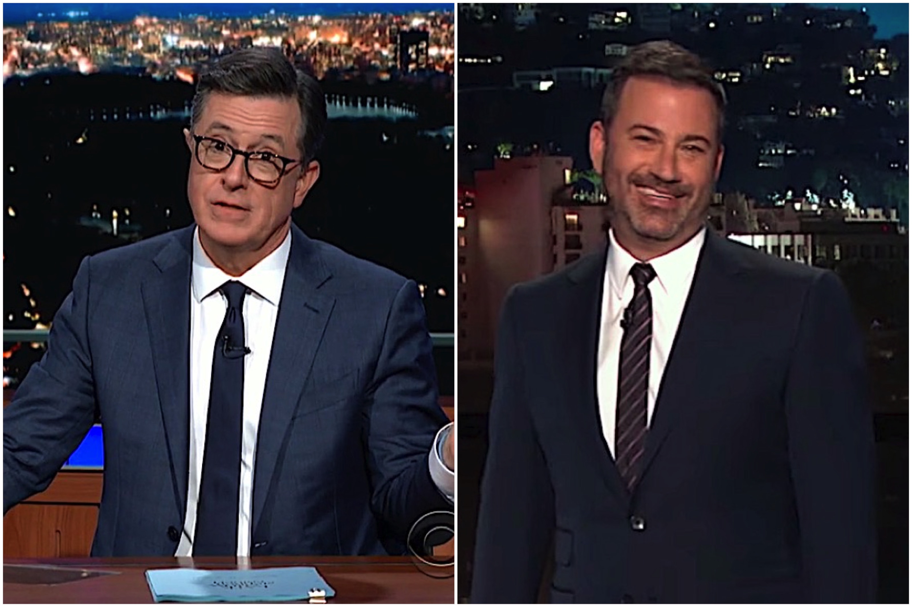 Stephen Colbert and Jimmy Kimmon on Trump and Kim