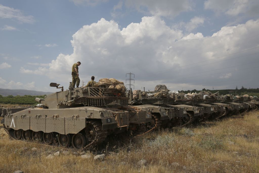 Israeli soldiers in Golan Heights.