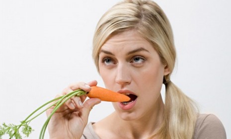 Eating carrots, as well as  tomatoes and mangoes, can reportedly improve your skin and give your face a natural glow.