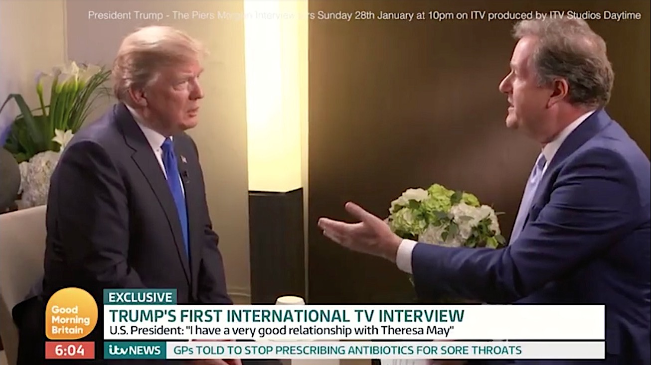 Trump talks to Piers Morgan in Davos
