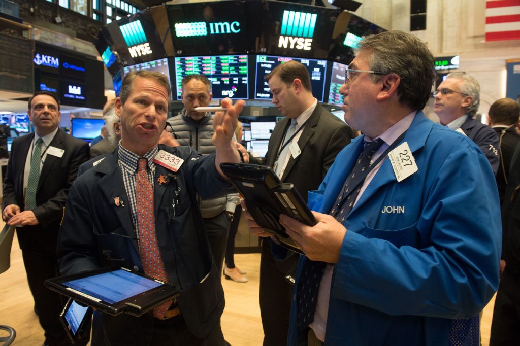 Traders at the New York Stock Exchange.