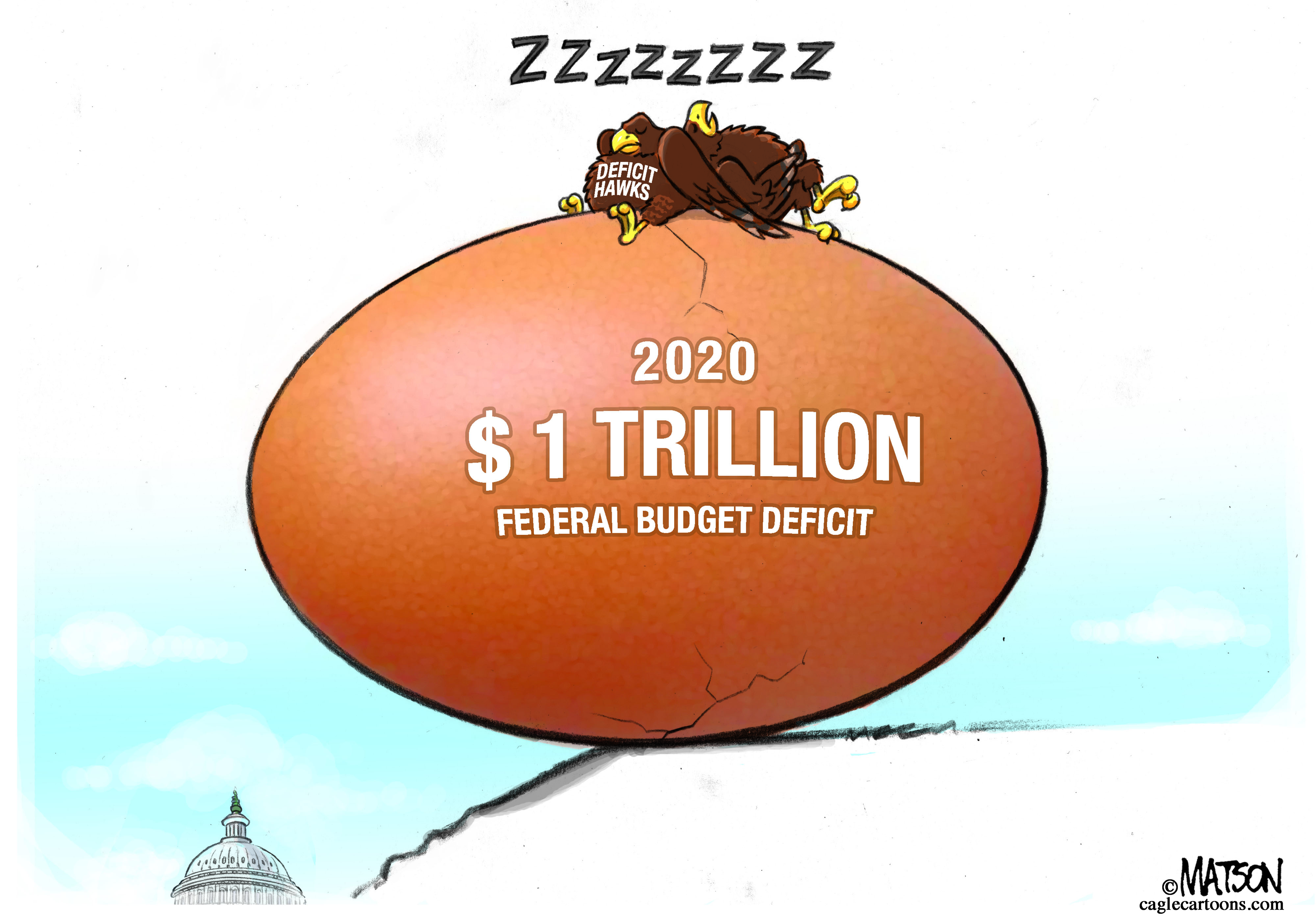 Political Cartoon . Federal Budget Deficit Hawks