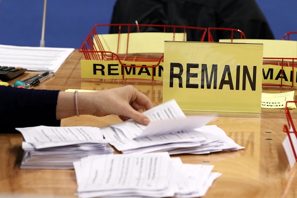EU referendum votes being counted in Belfast.