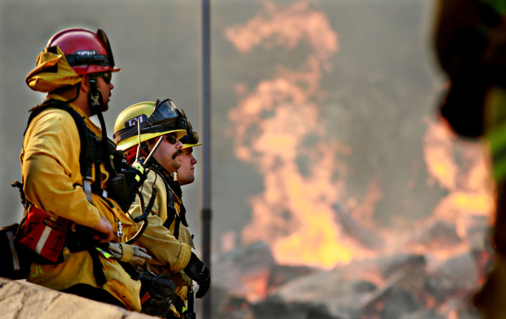 Firefighters in Malibu.