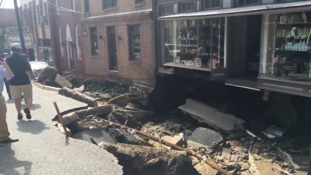 The aftermath of severe flooding in Ellicott City, Maryland