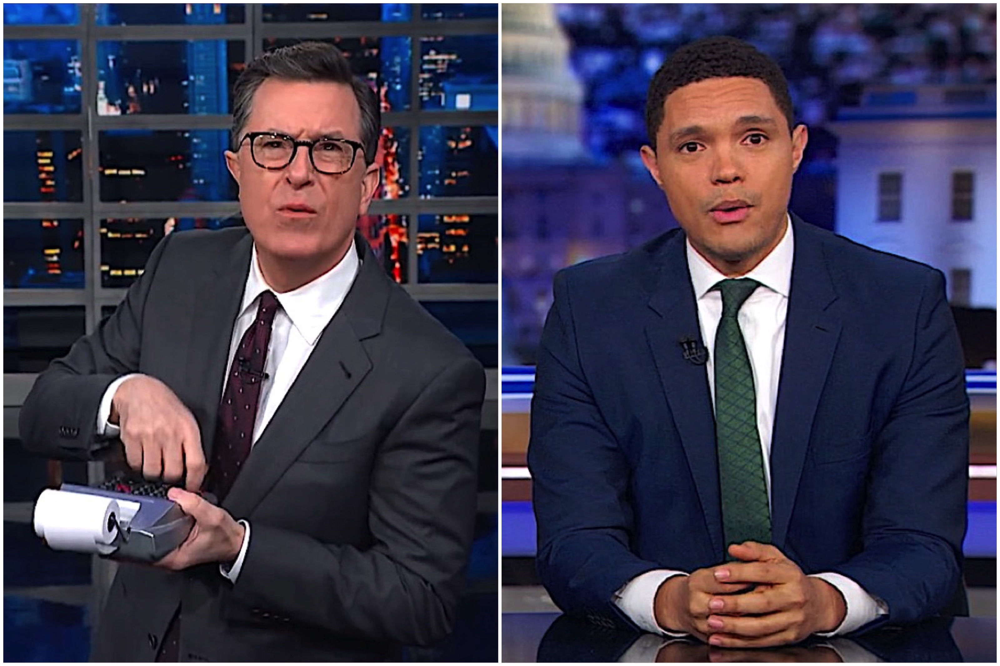 Stephen Colbert and Trevor Noah puzzle out Trump&#039;s post-Mueller strategy of being a jerk