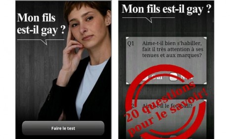 Is my son gay? A much-criticized French smartphone app seeks to answer that question with 20 yes-or-no questions that tap into a variety of stereotypes.