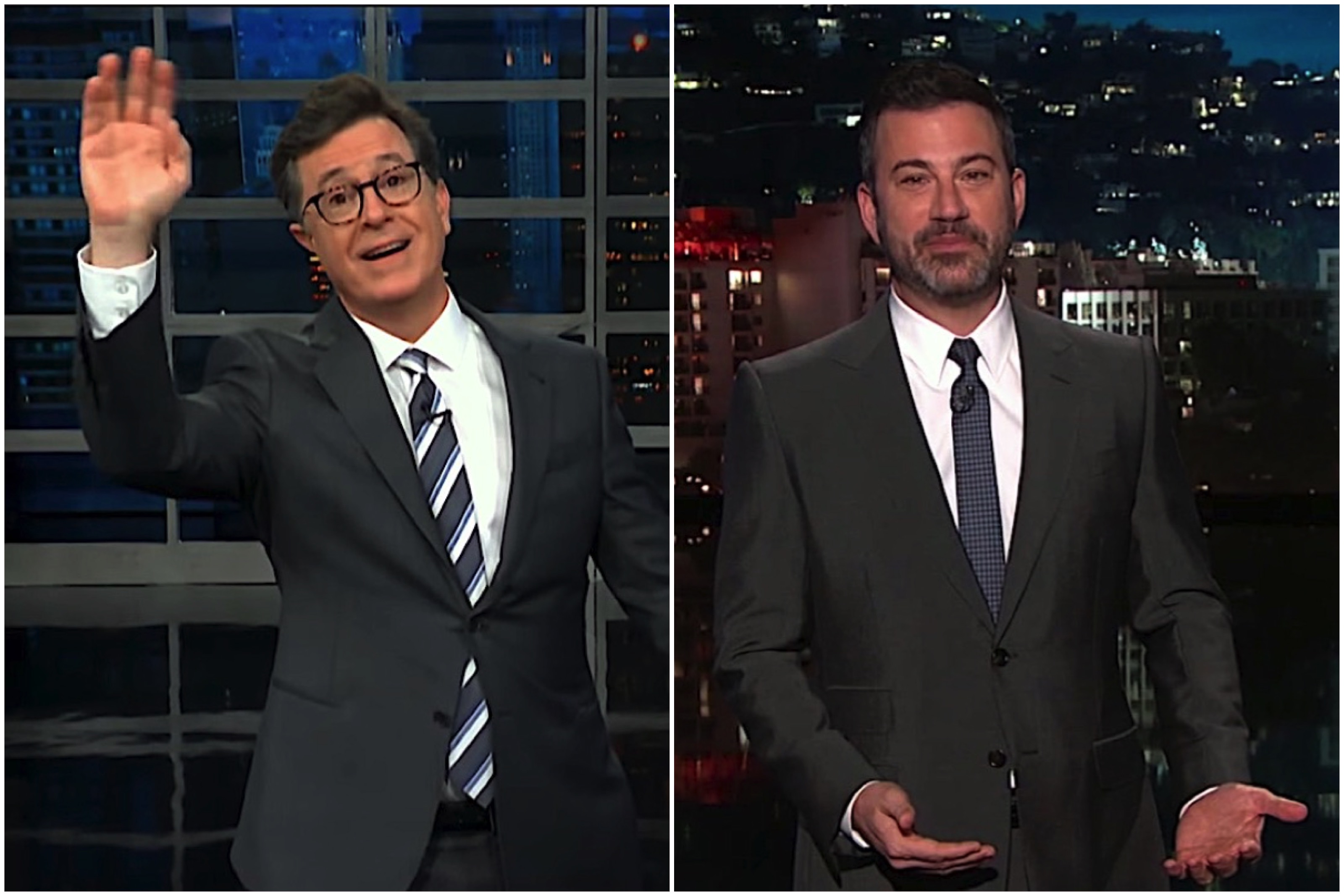 Stephen Colbert and Jimmy Kimmel say goodbye to Paul Ryan