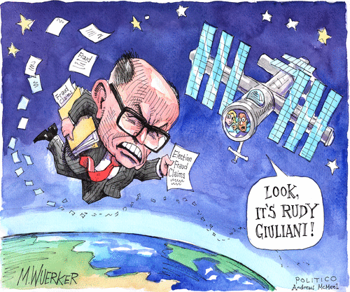Political Cartoon U.S. Giuliani fraud claims
