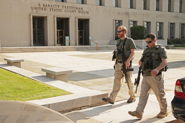 U.S. marshals outside a federal courthouse in Washington, D.C.