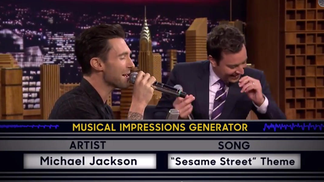Adam Levine and Jimmy Fallon nail some tough, random musical impersonations