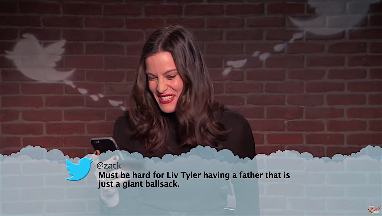Liv Tyler reads a &quot;Mean Tweet&quot; for Jimmy Kimmel