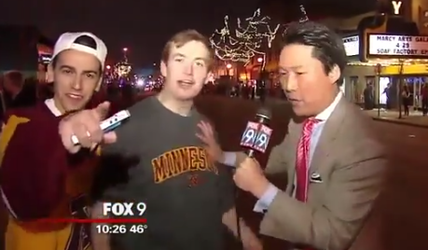 University of Minnesota fans riot after hockey title loss, mess with reporter