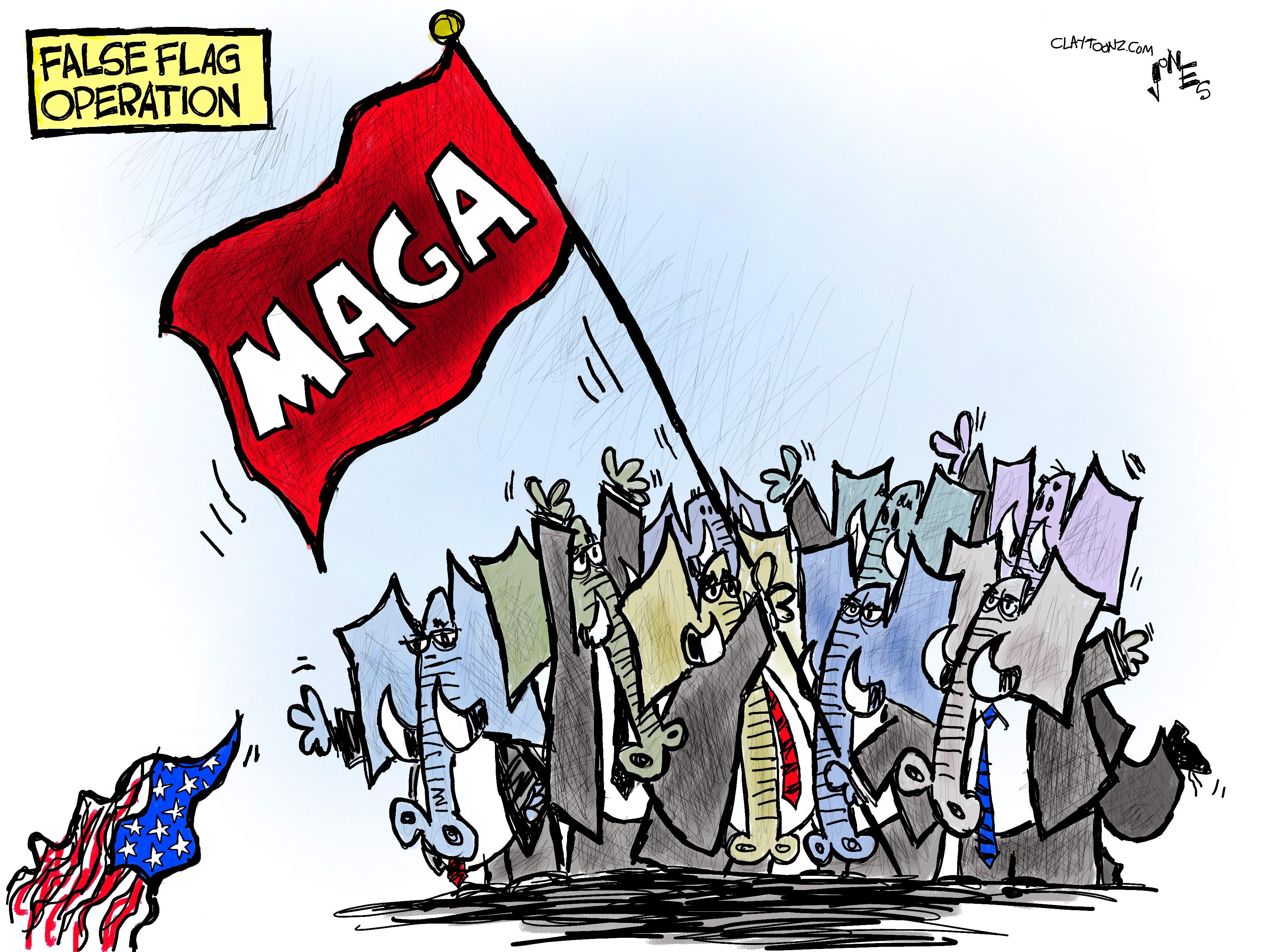 Political Cartoon U.S. Trump gop maga