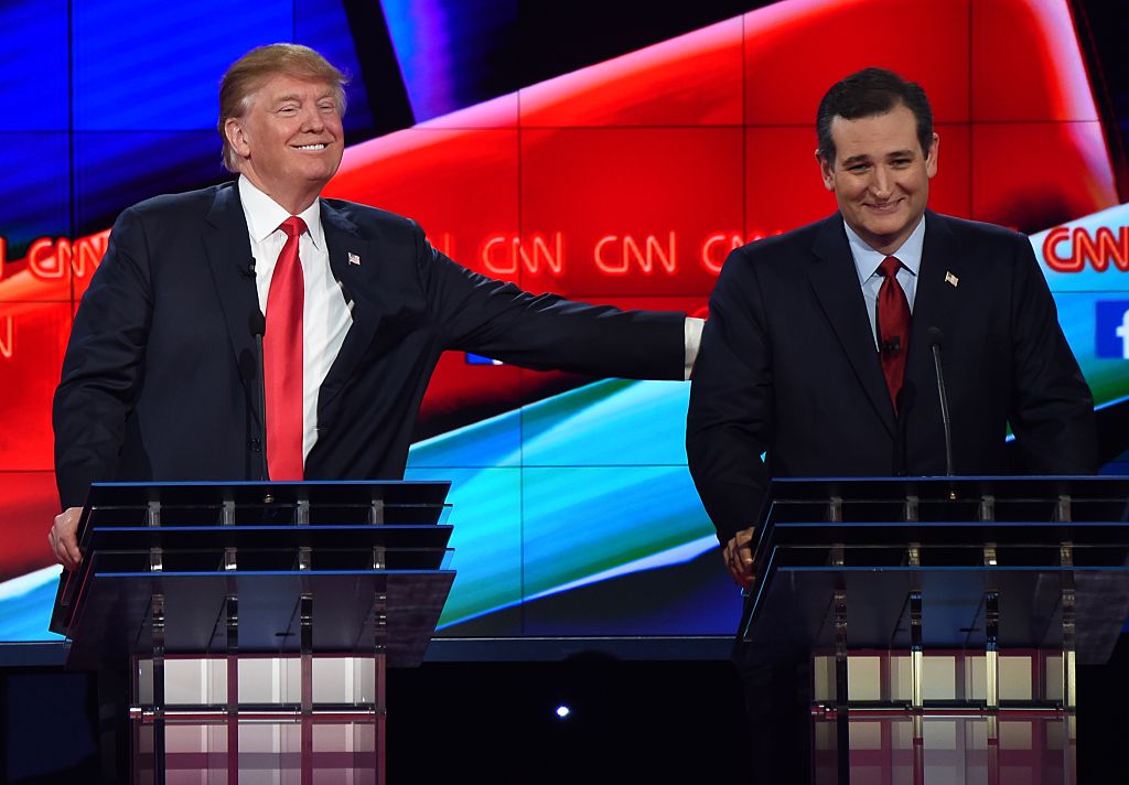Donald Trump pats Ted Cruz on the back and says he has a &quot;wonderful temperament&quot;