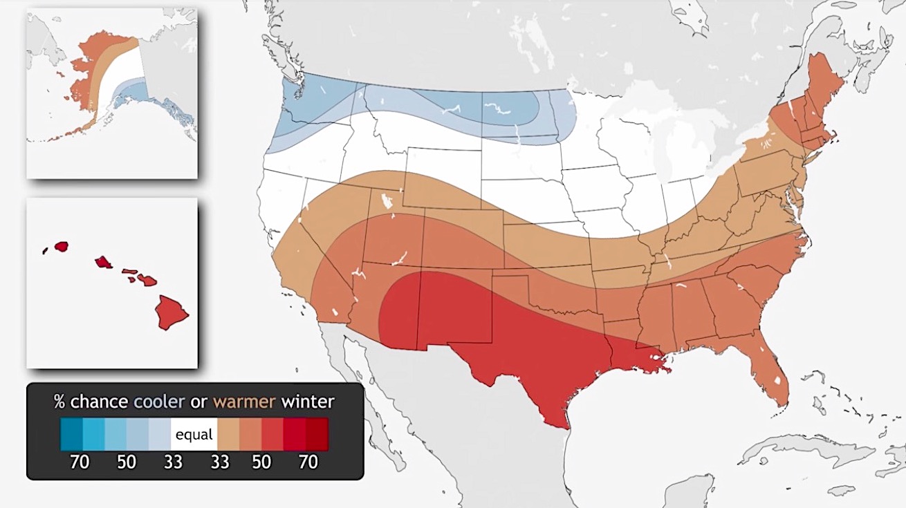 NOAA forecasts a warm winter