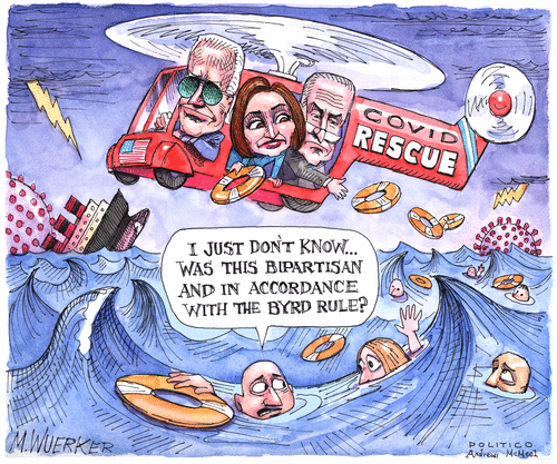 Political Cartoon U.S. biden covid stimulus&amp;nbsp;