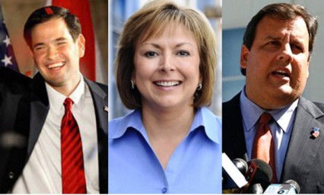 The 2012 Vice Presidential nominee could help attract younger voters (Marco Rubio, left), more females (Susana Martinez, center) or more Blue State voters (Chris Christie, right).