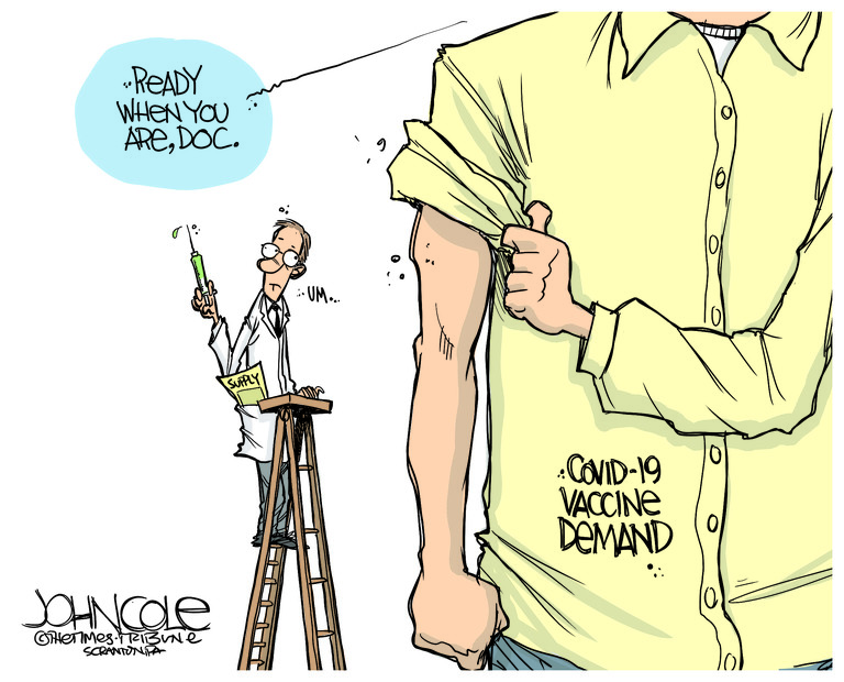 Editorial Cartoon U.S. vaccine demand COVID