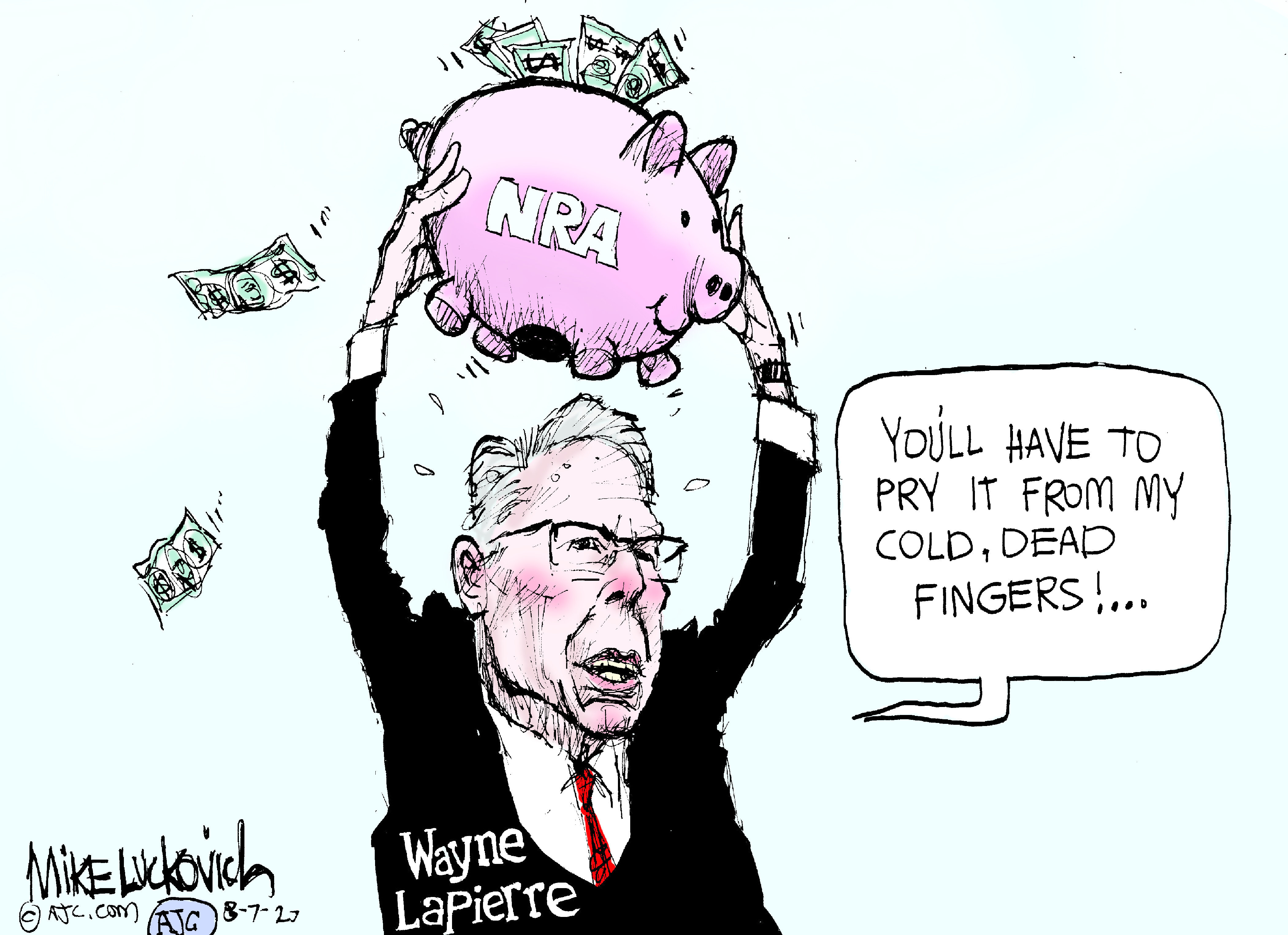 Editorial Cartoon U.S. Wayne LaPierre NRA lawsuit