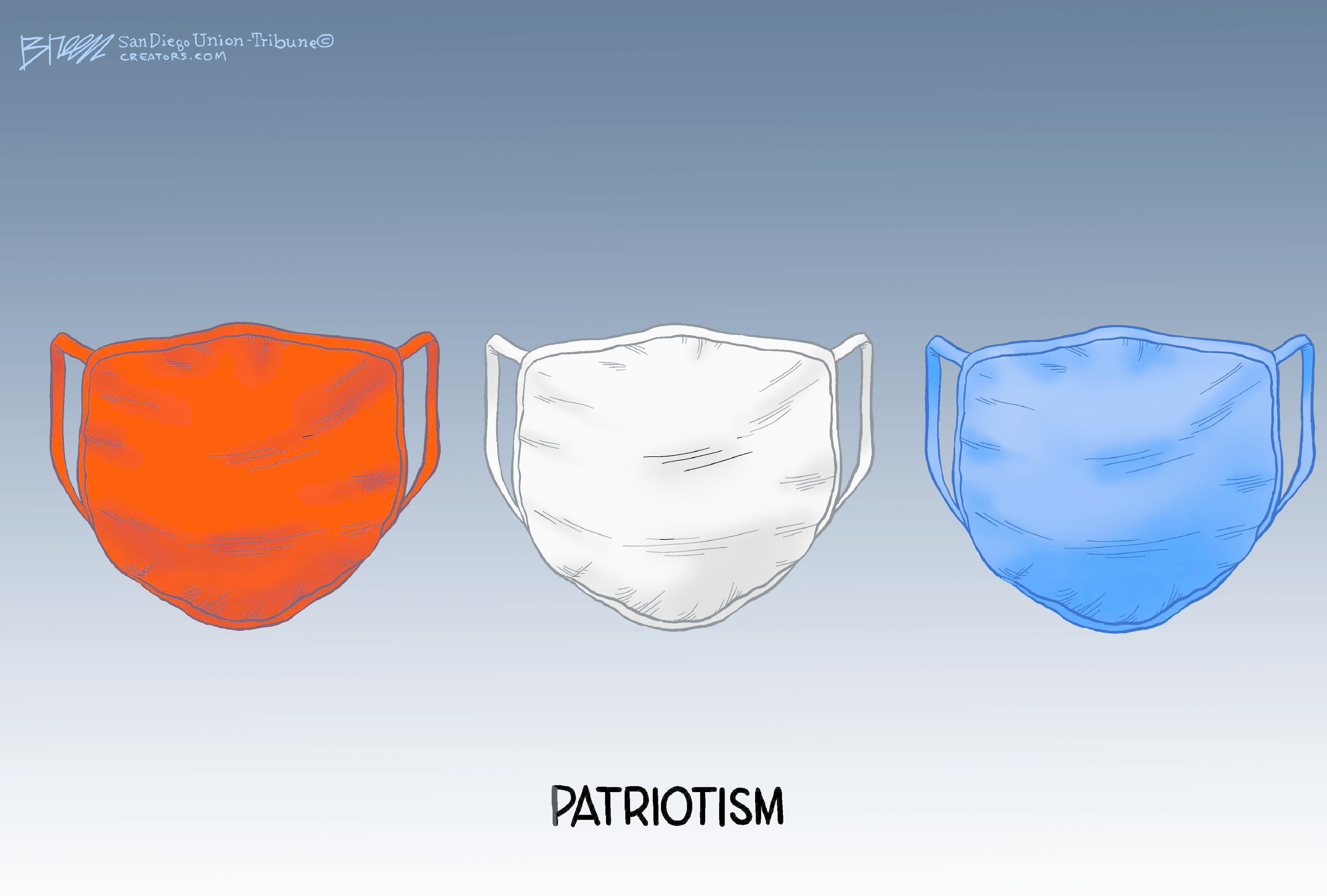 Editorial Cartoon U.S. coronavirus masks patriotism
